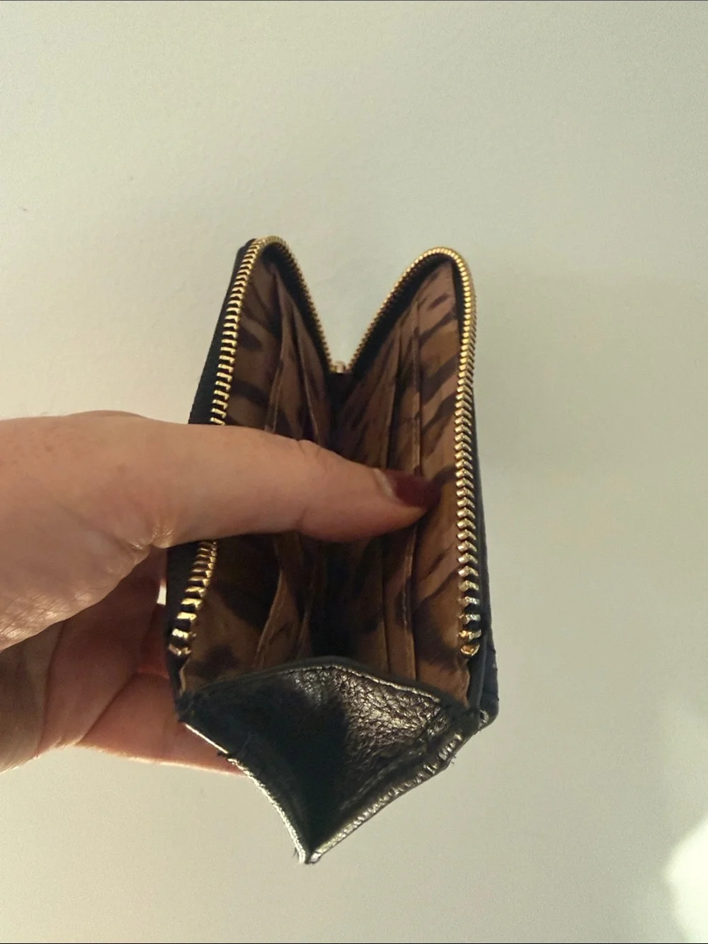 Aimee Kestenberg Black Pebbled Leather Zip Card & Key Holder